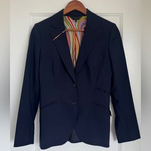 Paul Smith Navy Blazer with Multicolor Lining, size 42.